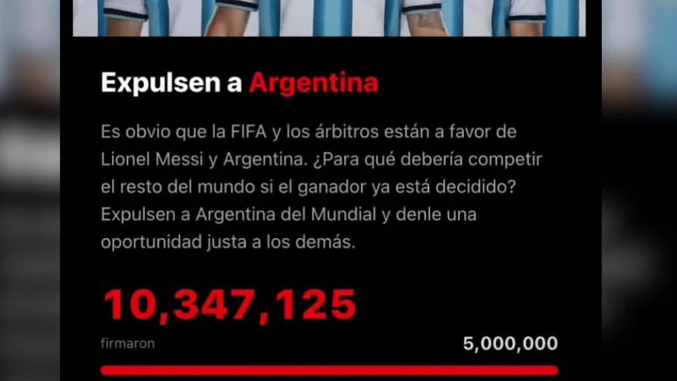 Imagen principal de CAMPAÑA PARA SACAR A LA ARGENTINA DEL MUNDIAL